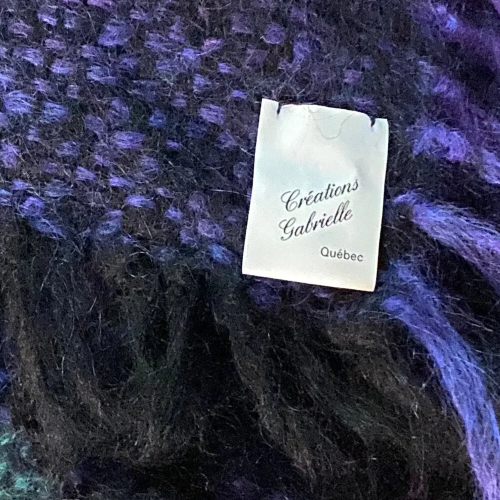 (8) Mohair Handknit Fuzzy Canada Quiet Luxury Scarf Shawl Wrap Throw 45